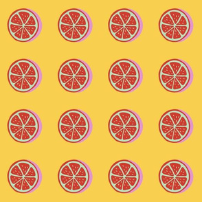 pop art citrus collection - red lemons on yellow-01