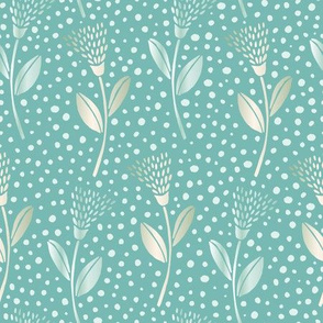 neutral bohemian flower - teal