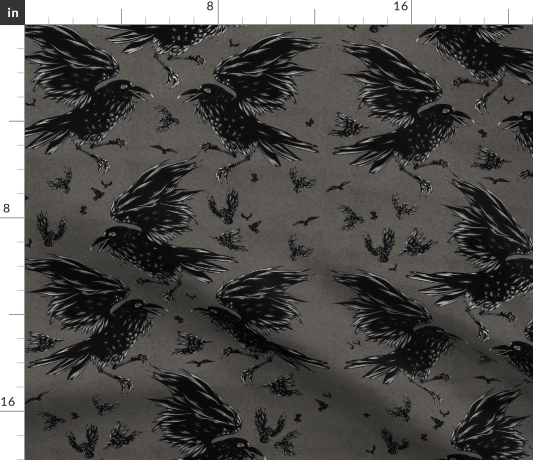 Crows on Grey