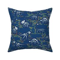 dinosaur fossils - blue, green and orange - Medium