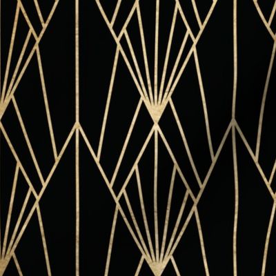 ZIGZAG ART DECO BLACK AND GOLD