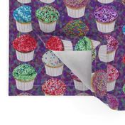 fun sprinkles party cupcakes mix on purple