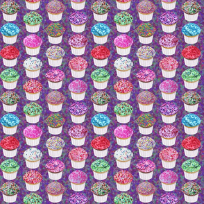 fun sprinkles party cupcakes mix on purple