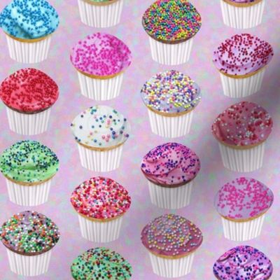 fun sprinkles party cupcakes mix on mauve pink