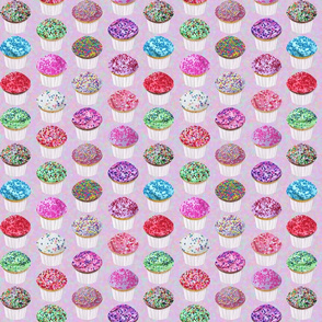 fun sprinkles party cupcakes mix on mauve pink