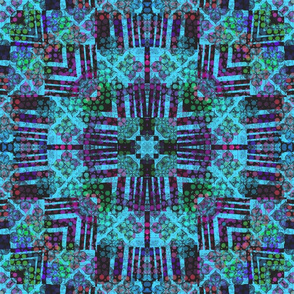 Crazy Bright Aqua Kaleidoscope