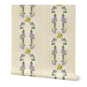7x7-Inch Half-Drop Repeat of Floral Stripes on Cream Background