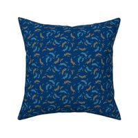 Whimsical Leaves in Blue Regular Scale