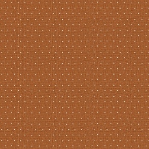 Half size // White on Woven Copper Organic Polka Dots Spots