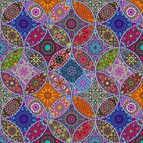 Ambesonne Mandala Boho Fabric by The Yard Colorful Abstract