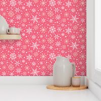 Festive Flakes on Pink 