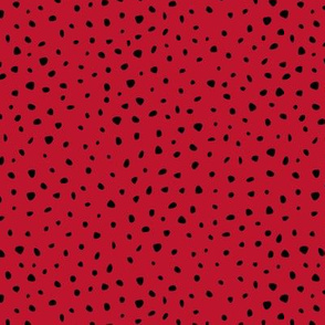 Little spots and speckles panther animal skin abstract minimal dots in valentine crush Christmas red black SMALL