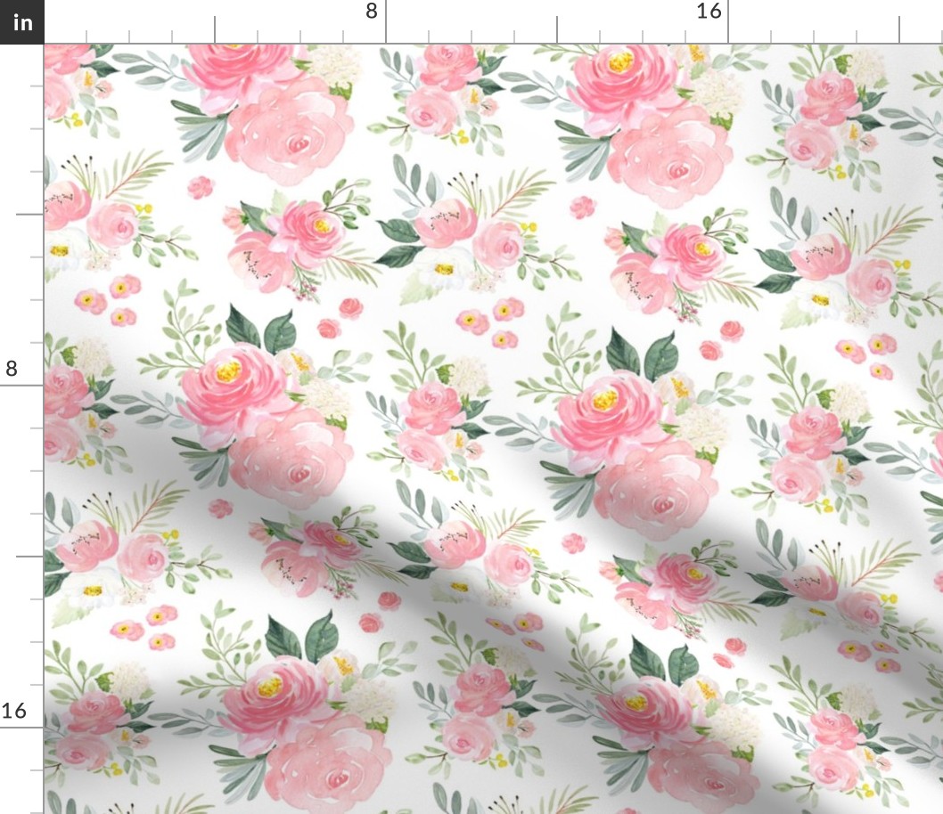 Blushing Floral Blooms // White