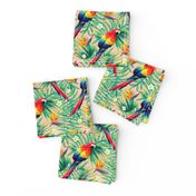 Tropical exotic hand drawn watercolor seamless pattern design