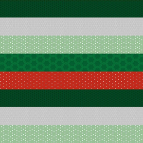 Christmas Patterned Quilt Symmetrical Stripes