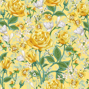 Yellow Roses Chintz | Yellow