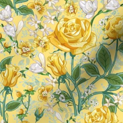 Yellow Roses Chintz Small | Yellow