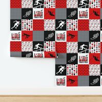 Track&Field//Red Devils - Wholecloth Cheater Quilt