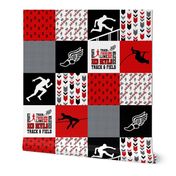 Track&Field//Red Devils - Wholecloth Cheater Quilt