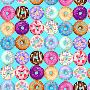 Donuts on blue