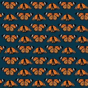 Orange Butterflies Navy