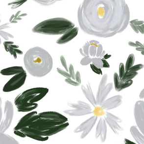 silver bells wintry florals 