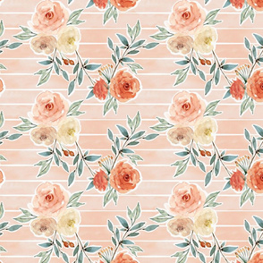 romantic bloom floral // barely blush pink striped