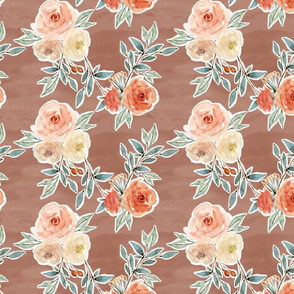 romantic bloom floral // hot chocolate brown