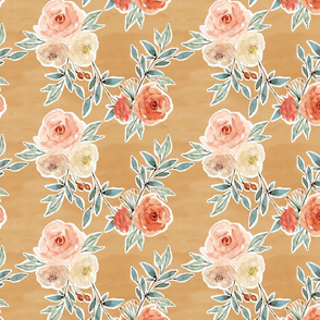 romantic bloom floral // mustard ochre yellow