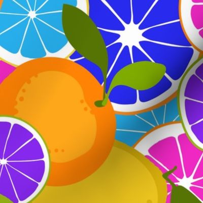 Citrus Pop Art Fruit Salad Neon Colors 