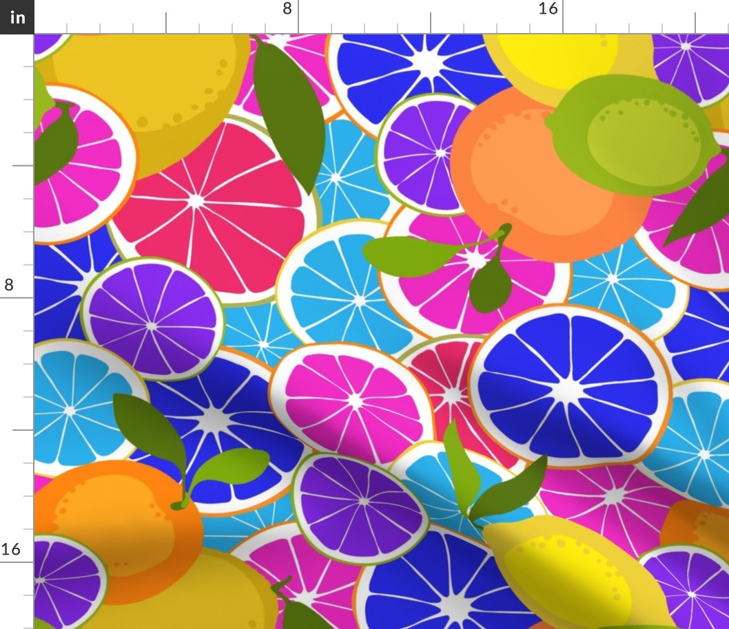 Citrus Pop Art Fruit Salad Neon Colors 