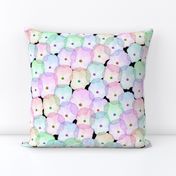 Partytime Pansies - Pastel rainbow, black 