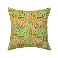 Verdure- Mod Scandi Florals- Light Pine Green- Small Scale