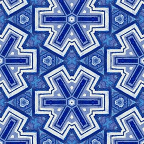 Blue and white Grecian snow - vintage version