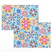 Watercolor Kaleidoscope Floral - brights