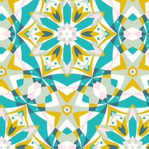 Art Nouveau Kaleidoscope turquoise by Pippa Shaw