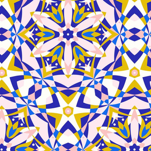 Art Nouveau Kaleidoscope royal blue by Pippa Shaw