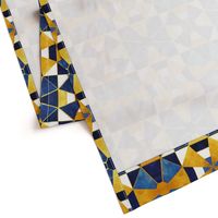Normal scale // Kaleidoscope geometric shapes // gold and blue
