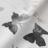 Noir butterflies • watercolor pattern for modern home decor/ nursery in shades of grey