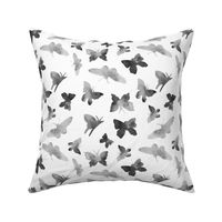 Noir butterflies • watercolor pattern for modern home decor/ nursery in shades of grey