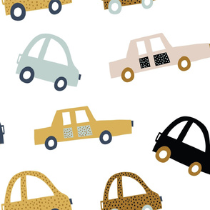 colorful cute cars boys pattern in pastel colors