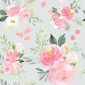 Easter Floral Light Pink Fabric