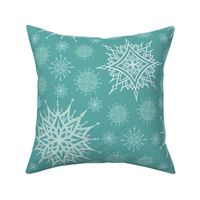 Snowflake Kaleidoscope in Turquoise and Mint - Large