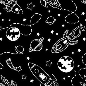 Space planets galaxy fabric