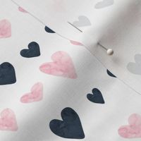 Blush and Navy Hearts