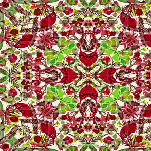 kaleidoscope Red Poinsettia linen