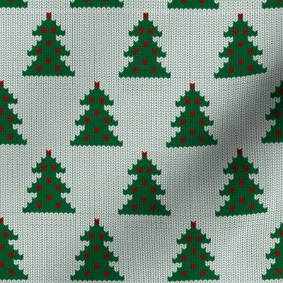 Christmas trees white knit (small scale)