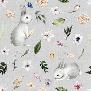 Spring Bunnies // Light Gray