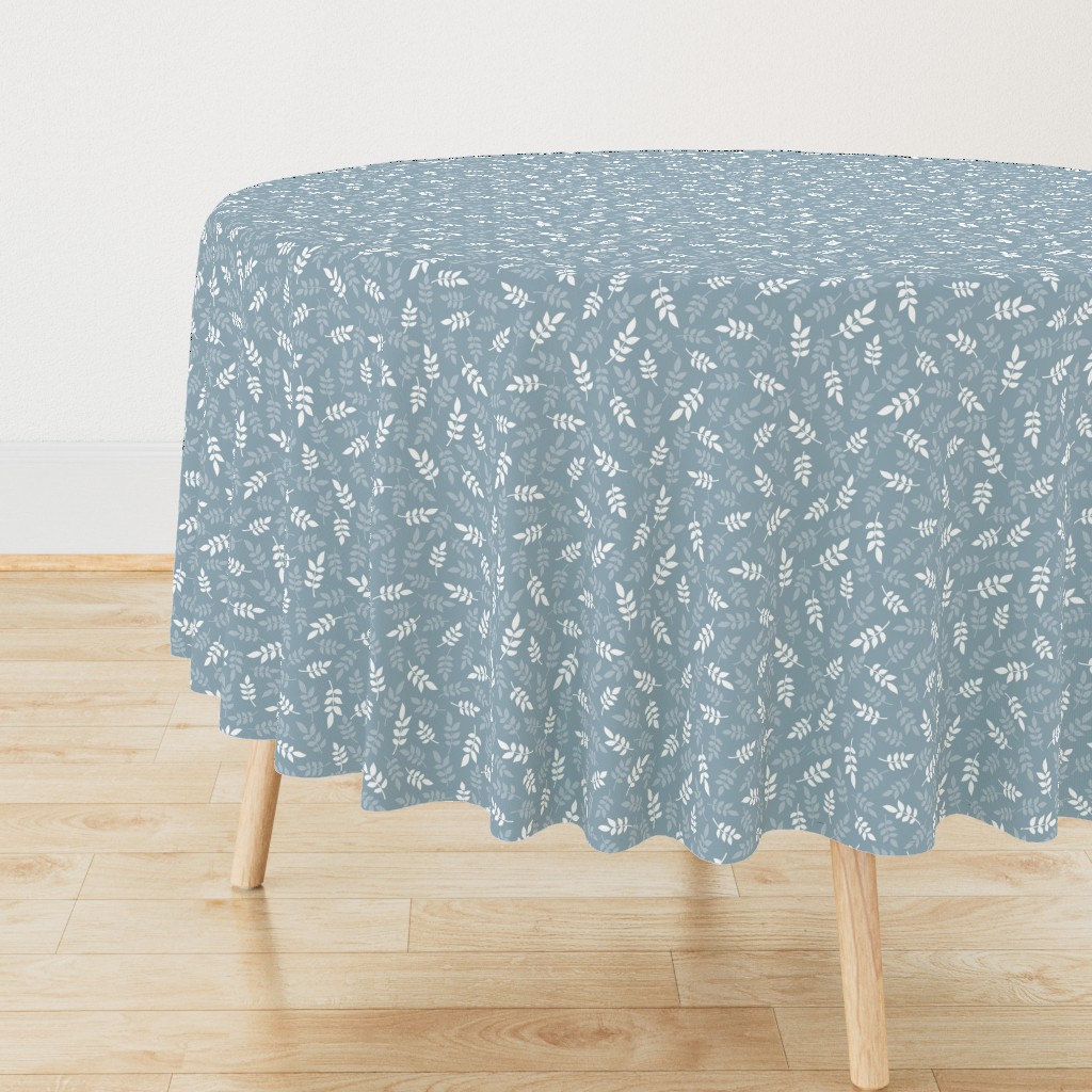 Ditsy Leaf Play 2 | Soft Gray Blue + White 