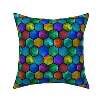 stained glass hexagons
